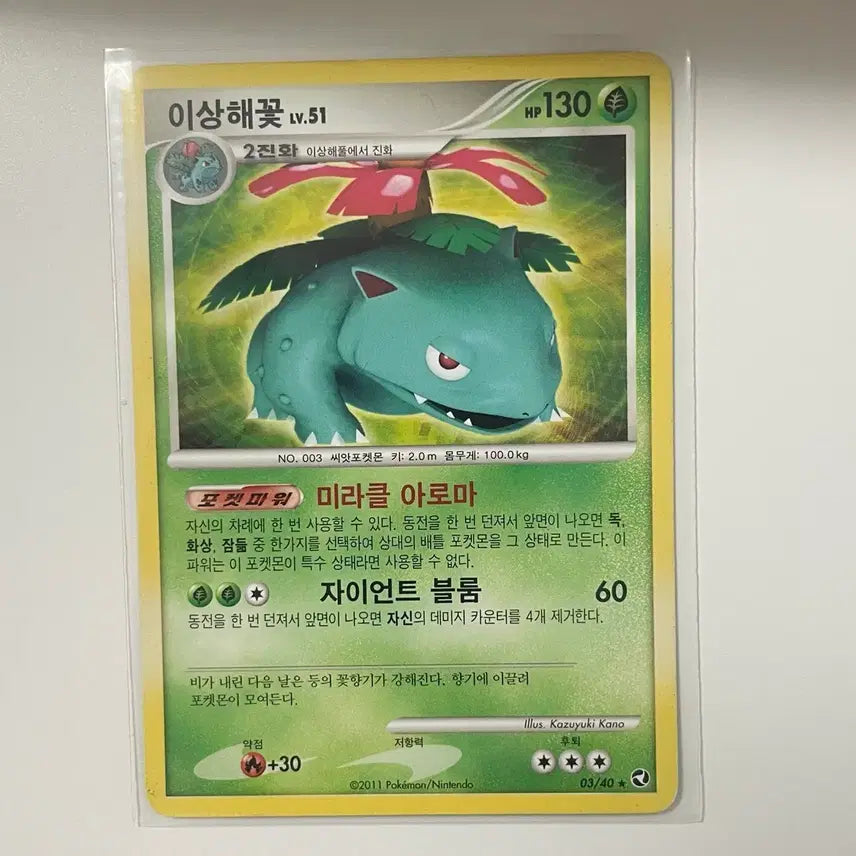 [BUNJANG] Pokemon Card DP 2011 Venusaur - Excellent Condition / A급 포켓몬카드 dp 2011 이상해꽃