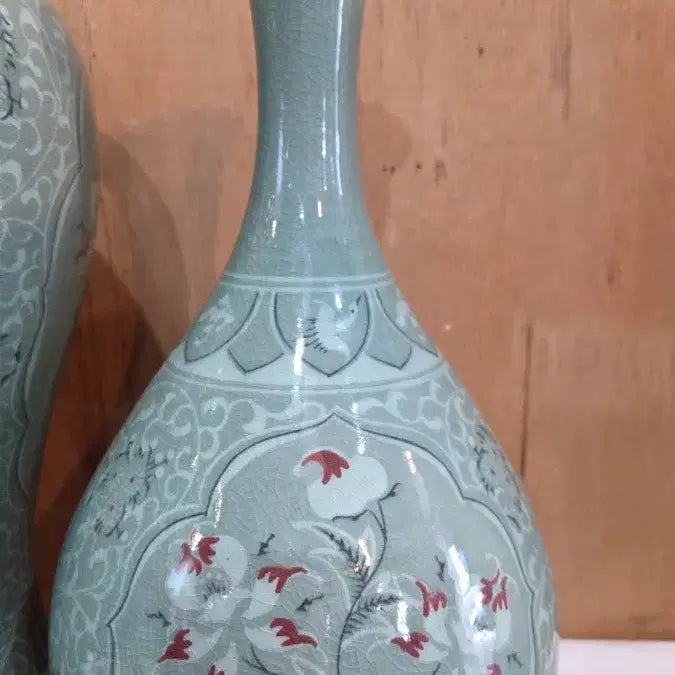 [BUNJANG] Myungbi Pottery Kim Jin-seok Celadon Vase and Bottle Set / 명비도예 김진석 청자 도자기 매병과 주병