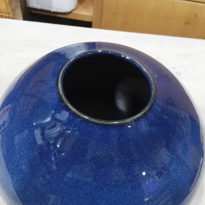 [BUNJANG] Cobalt Blue Japanese Ceramic Vase (1960s) / 코발트색 일본 도자기- 화물만!!