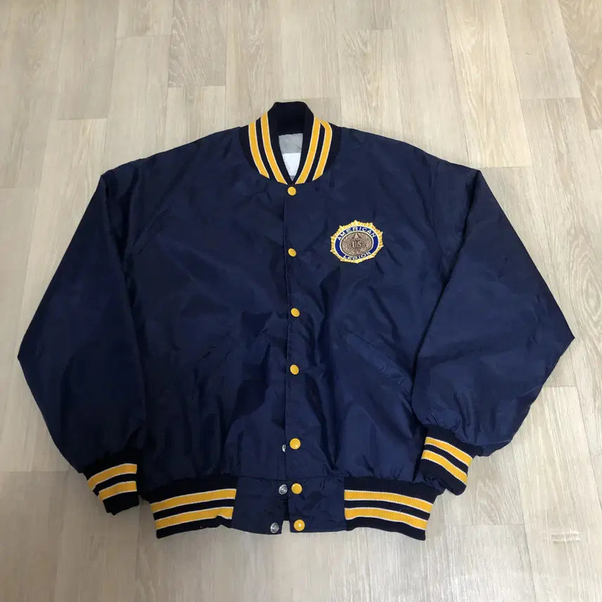 [BUNJANG] Vintage 90s Holloway USA Navy Varsity Jacket / L) 90&