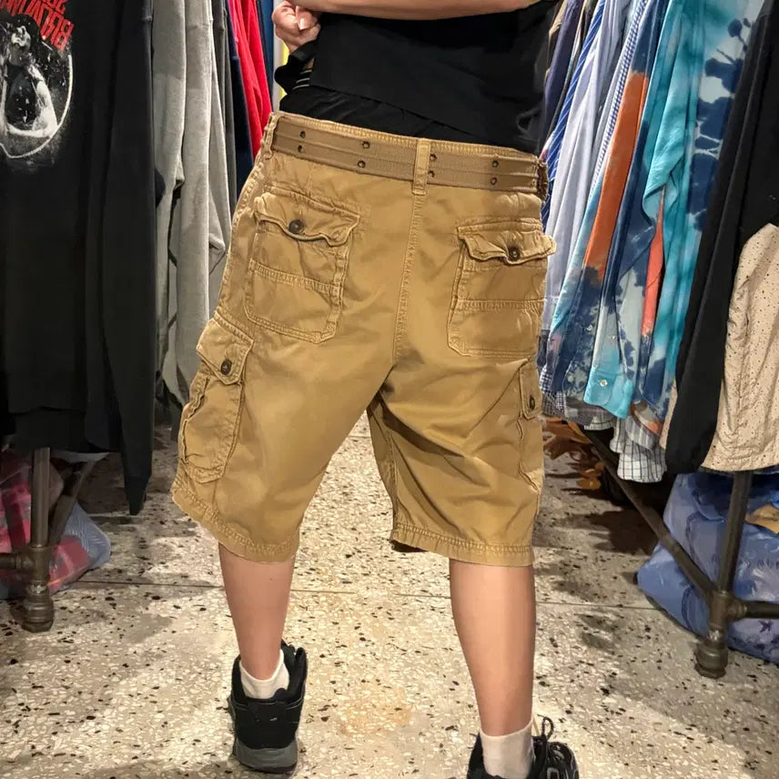 [BUNJANG] Vintage Cotton Cargo Shorts with Belt / vintage 벨트 코튼 카고 반바지