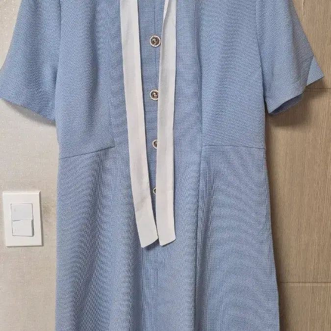 [BUNJANG] Chicline Sky Blue Tie Dress XL / 하늘색 원피스 하객룩 시크라인 원피스 XL