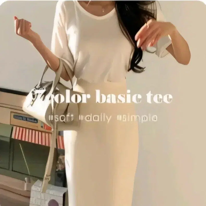 [BUNJANG] V-Neck Short Sleeve T-Shirt White / 브이넥 반팔 화이트 새상품