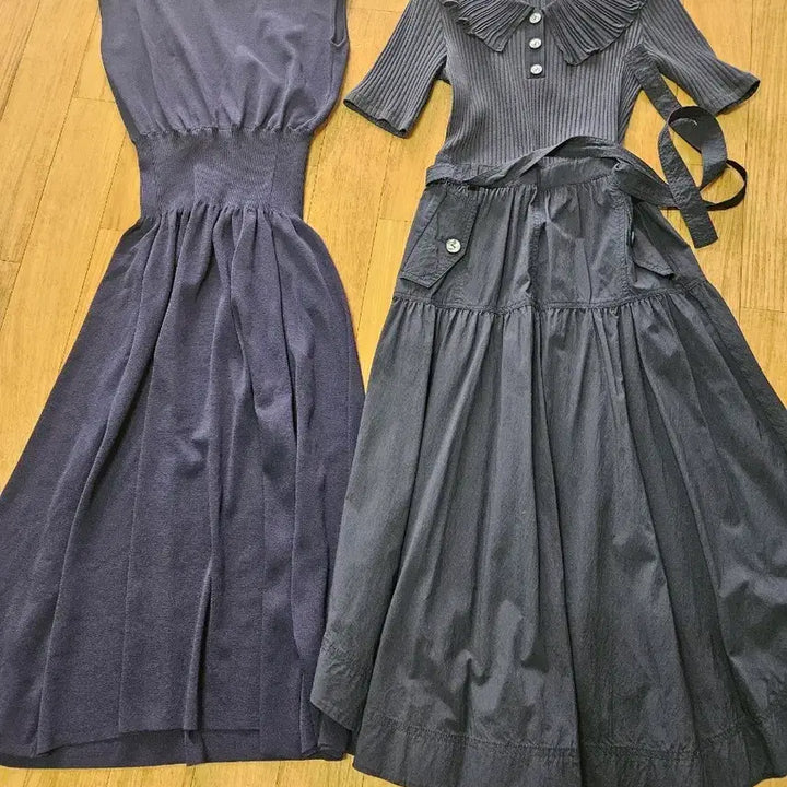 [BUNJANG] Egoist + System Set Navy Long Dress &amp; Knit Dress / 에고이스트+시스템  오즈세컨 럭키슈에뜨 듀엘 보브 지컷