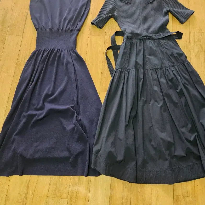 [BUNJANG] Egoist + System Set Navy Long Dress &amp; Knit Dress / 에고이스트+시스템  오즈세컨 럭키슈에뜨 듀엘 보브 지컷