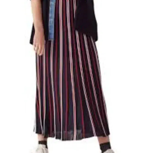 [BUNJANG] Sandro Color-Block Stripe Pleated Knit Long Skirt / 산드로 Sandro 배색 스트라이프 플리츠 니트 롱스커트 2사이즈