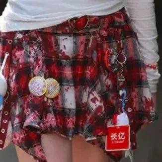 [BUNJANG] Goth Check Pattern Mini Skirt (Built-in Shorts) / (희귀템) 고스 체크 패턴 미니스커트