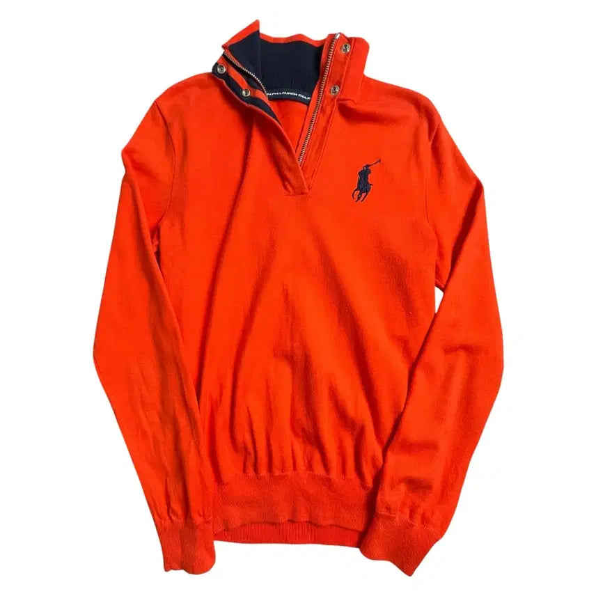 [BUNJANG] Polo Ralph Lauren Golf Knit Half Zip-Up Orange / 폴로 랄프로렌 골프 니트 반집업 오렌지