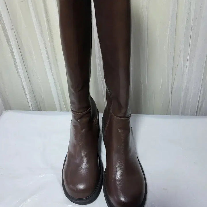 [BUNJANG] Brown Platform Long Boots / [새상품]브라운 통굽 롱 부츠235