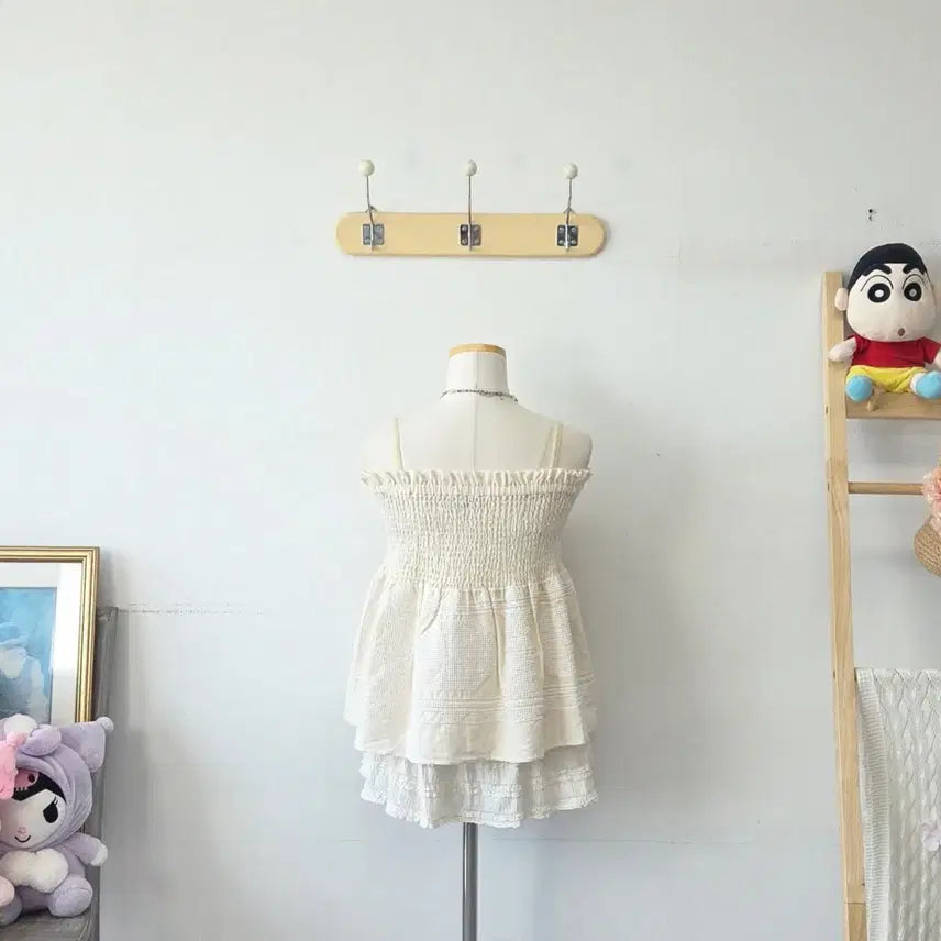 [BUNJANG] Zara Ivory Banding Bustier Top / 빈티지 만원샵 ZARA 아이보리 밴딩 뷔스티에
