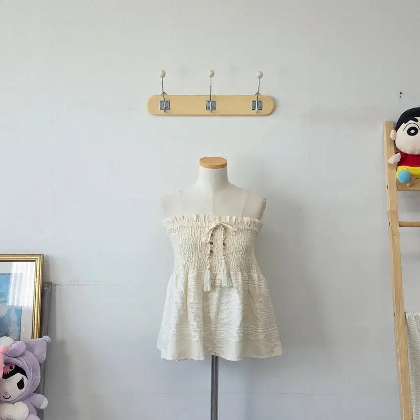 [BUNJANG] Zara Ivory Banding Bustier Top / 빈티지 만원샵 ZARA 아이보리 밴딩 뷔스티에