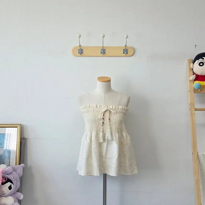 [BUNJANG] Zara Ivory Banding Bustier Top / 빈티지 만원샵 ZARA 아이보리 밴딩 뷔스티에