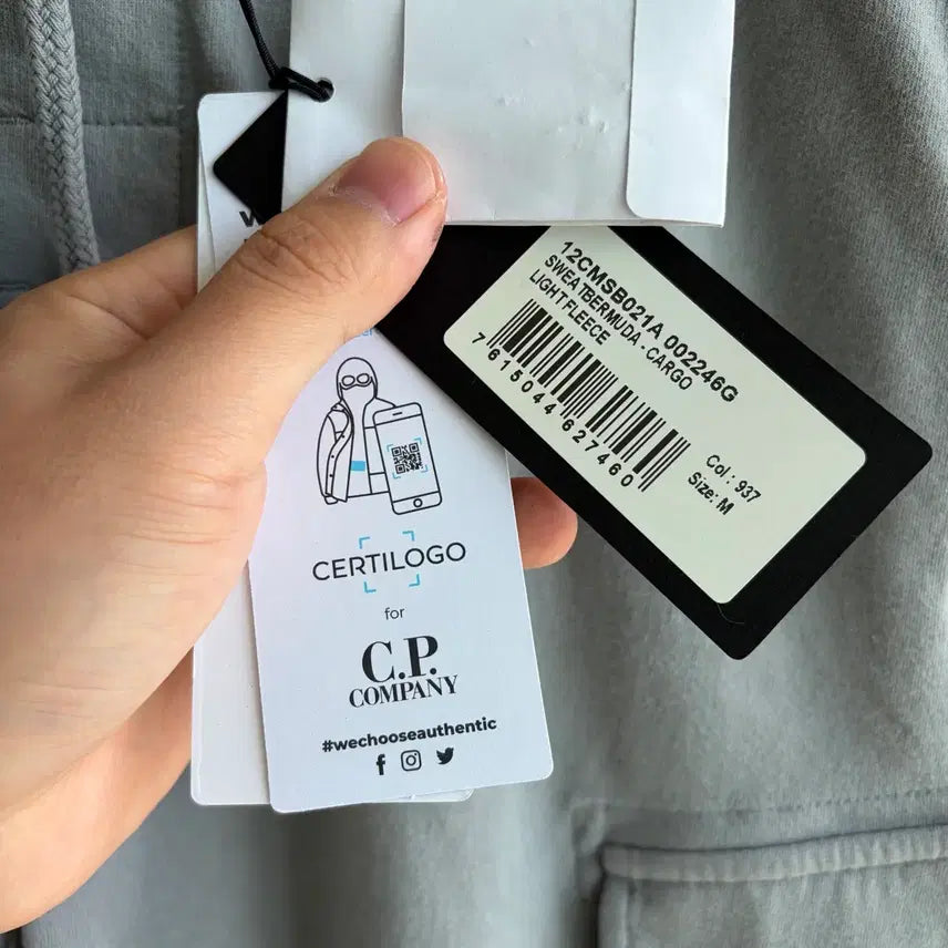 [BUNJANG] CP Company Lens Cargo Sweat Shorts Grey (M) / 새상품(M)씨피컴퍼니 CP컴퍼니 렌즈 카고 스웨트 반바지 그레이