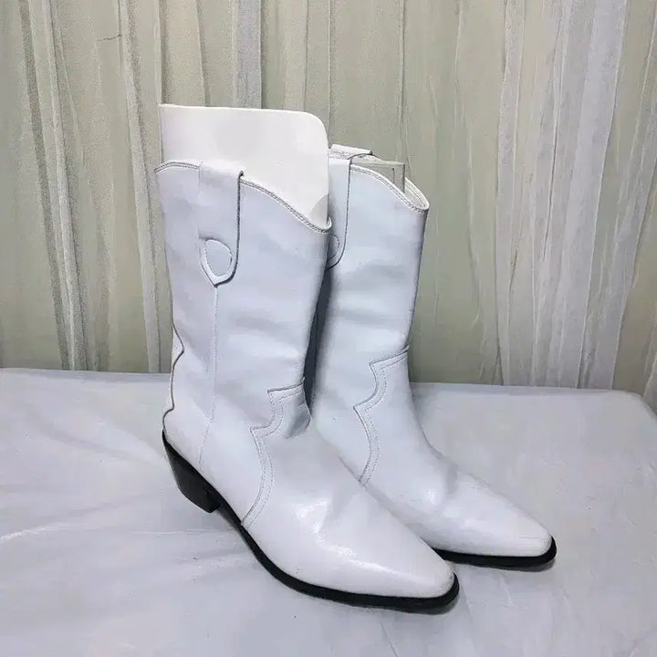 [BUNJANG] White Western Boots - Women&