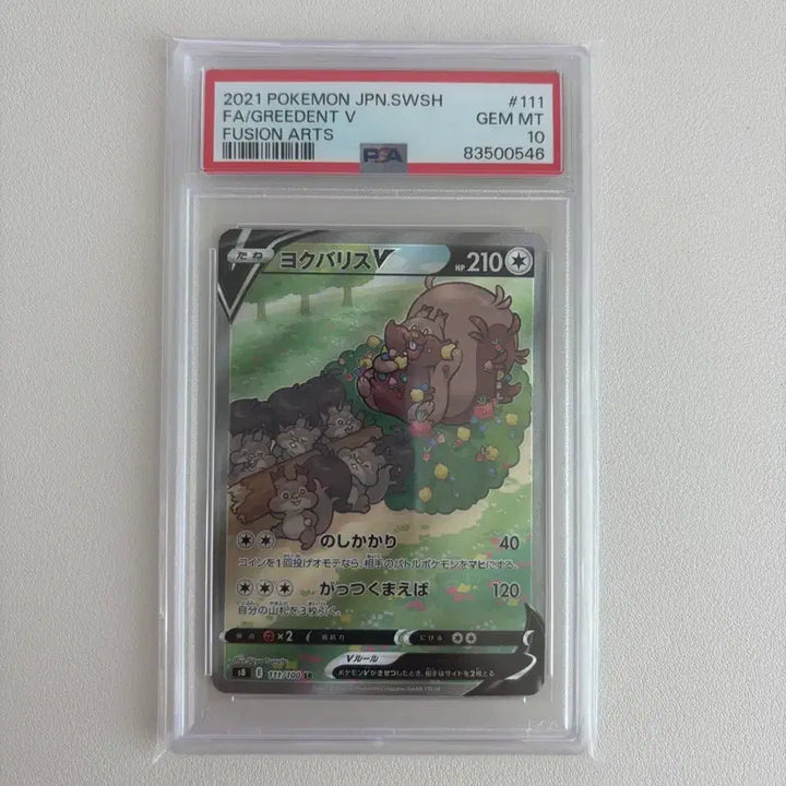 [BUNJANG] Pokemon Card Greedent V FA PSA 10 Japanese / 포켓몬 카드 요씽리스 psa 10 일판