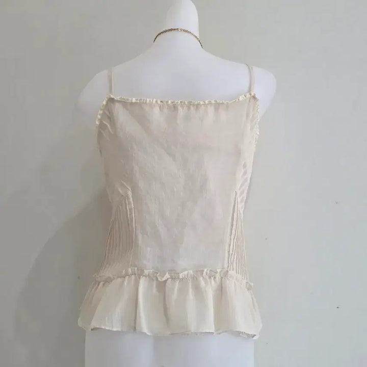 [BUNJANG] Renoma Vintage Ivory Lace Bustier Sleeveless Top / renoma 유럽빈티지)하구미 모리걸 아이보리 레이스 뷔스티에슬리브리스