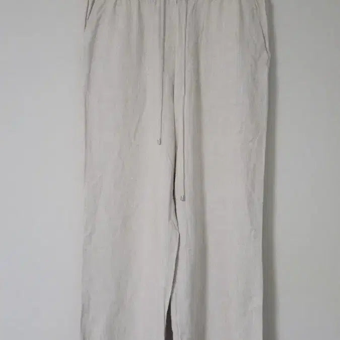 [BUNJANG] Linen Blend Wide Banding Pants Oatmeal / 린넨 와이드 밴딩 팬츠 오트밀 구77