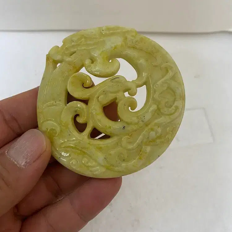 [BUNJANG] Ancient Dragon Jade Figure / 고대의 용이 동그랗게 웅크린 옥조형    /요316