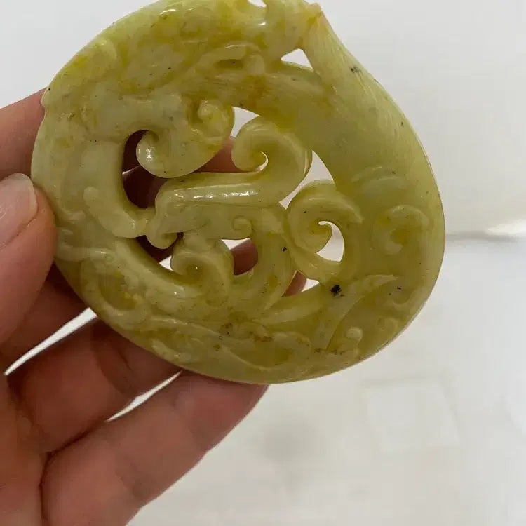 [BUNJANG] Ancient Dragon Jade Figure / 고대의 용이 동그랗게 웅크린 옥조형    /요316