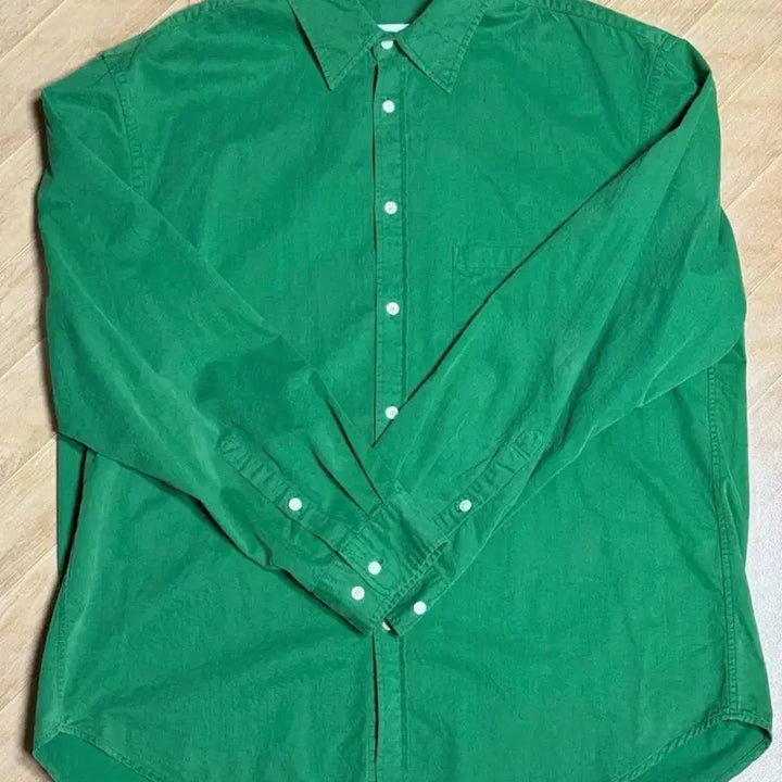 [BUNJANG] Years ago (yrs) Cotton Drill Poika Shirt Shamrock Green Classic Fit Size L / 이얼즈어고 yrs 코튼드릴 포이카 셔츠 샴록 그린 클래식핏 3사이즈 L
