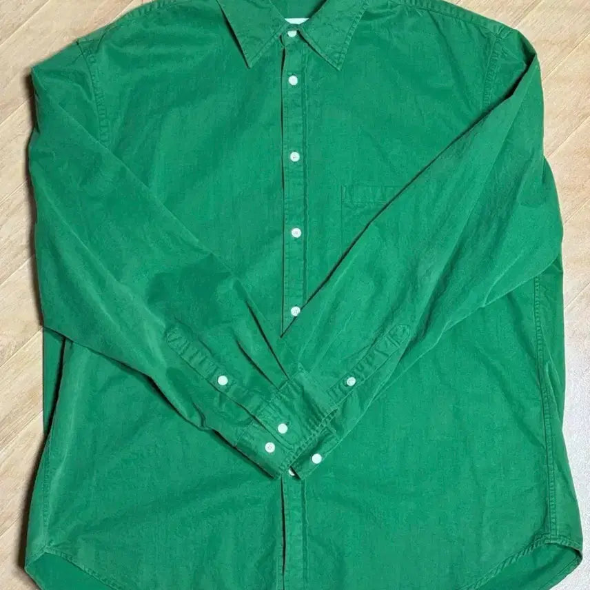 [BUNJANG] Years ago (yrs) Cotton Drill Poika Shirt Shamrock Green Classic Fit Size L / 이얼즈어고 yrs 코튼드릴 포이카 셔츠 샴록 그린 클래식핏 3사이즈 L