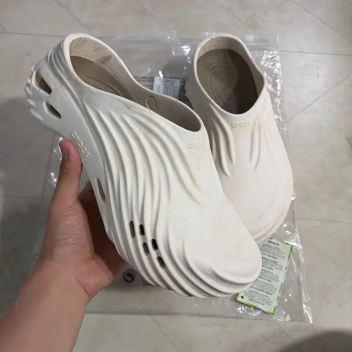 [BUNJANG] Crocs Eco Wave Clog Watercolor Marbled Bone Multi (Size 290) / 새상품(290)크록스 에코 웨이브 클로그 워터컬러 마블드 본 멀티
