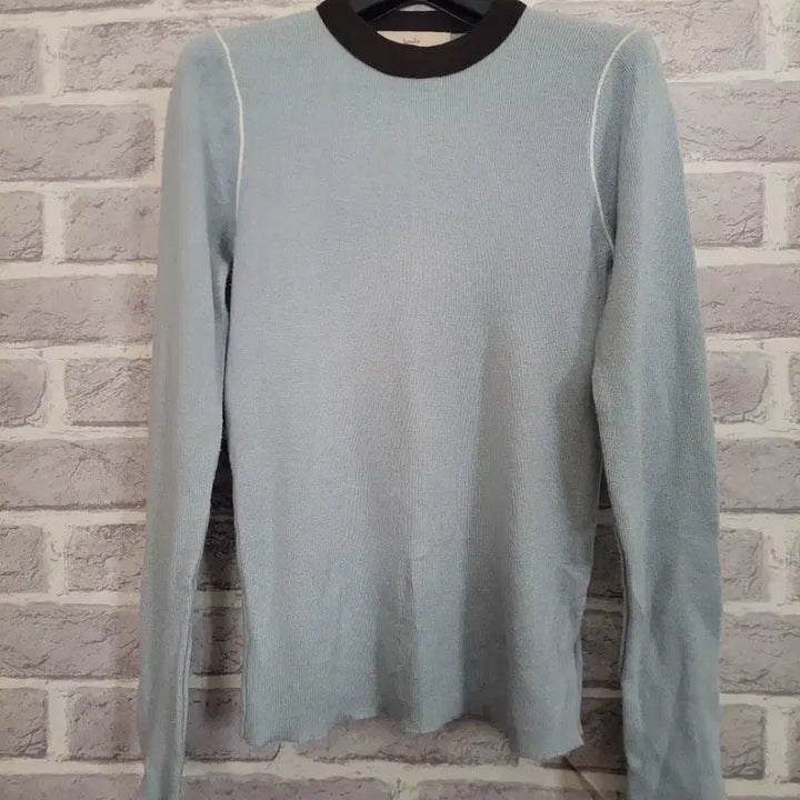 [BUNJANG] Haula Blue Ribbed Knit Top / 원더플레이스 haula 블루 골지니트/알뜰한여우