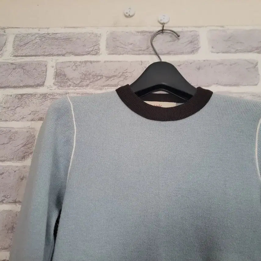 [BUNJANG] Haula Blue Ribbed Knit Top / 원더플레이스 haula 블루 골지니트/알뜰한여우