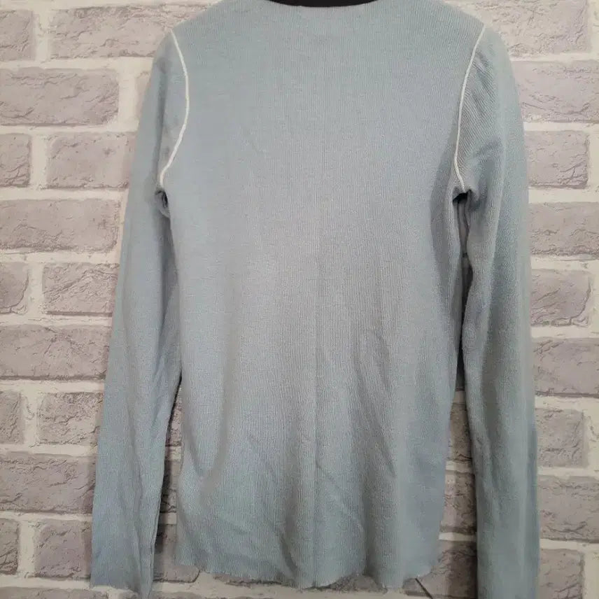 [BUNJANG] Haula Blue Ribbed Knit Top / 원더플레이스 haula 블루 골지니트/알뜰한여우