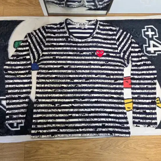 [BUNJANG] Comme des Garçons Striped Long Sleeve (Simpsons Edition) Navy / 꼼데가르송 스트라이프 롱슬리브 남색-한정판 (심슨에디션) 95
