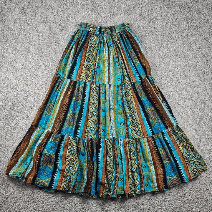 [BUNJANG] PINCH Ethnic Bohemian Pattern Vintage Long Skirt (One Size) / 빈티지 롱 스커트 ( OS ) / 12149