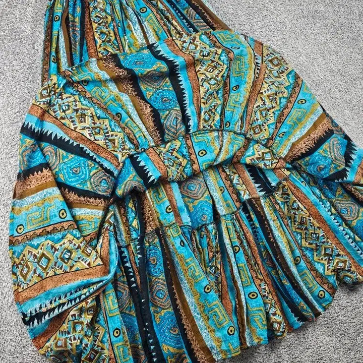 [BUNJANG] PINCH Ethnic Bohemian Pattern Vintage Long Skirt (One Size) / 빈티지 롱 스커트 ( OS ) / 12149