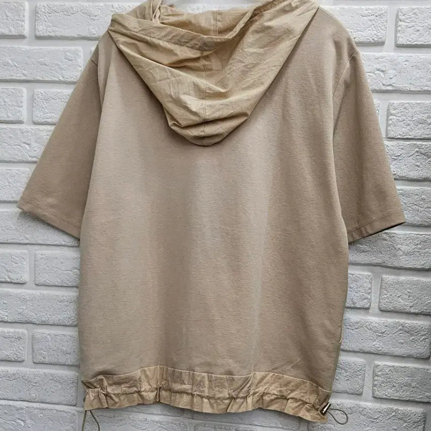 [BUNJANG] SONAMOO Beige Short-Sleeve Hoodie / A4407   반팔 후드티 (SONAMOO)