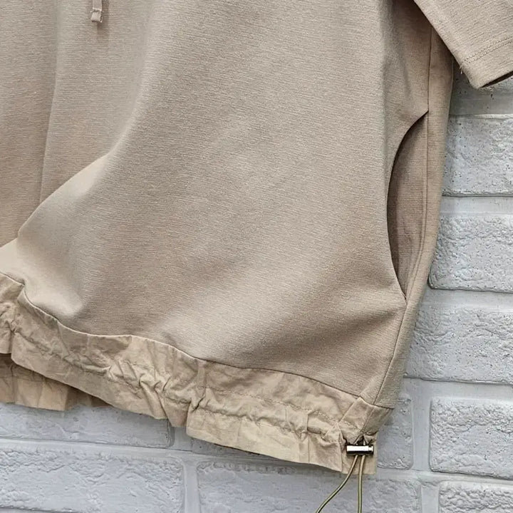 [BUNJANG] SONAMOO Beige Short-Sleeve Hoodie / A4407   반팔 후드티 (SONAMOO)
