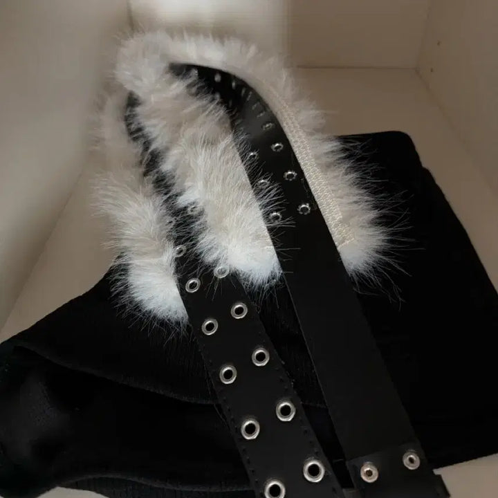 [BUNJANG] Clata Blur Fur Belt / 클라따 블러 퍼 벨트