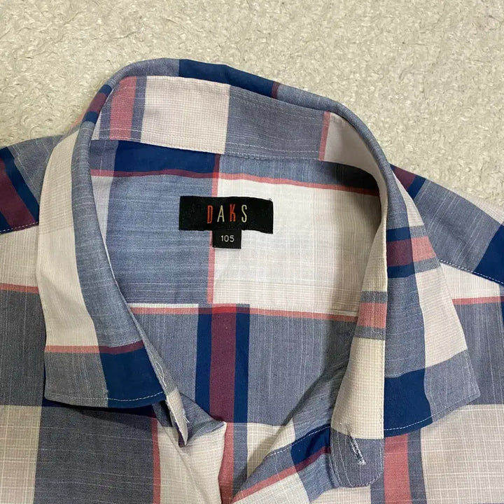 [BUNJANG] Daks Check Short Sleeve Shirt (Size 105) / 닥스 체크 반팔 셔츠 105