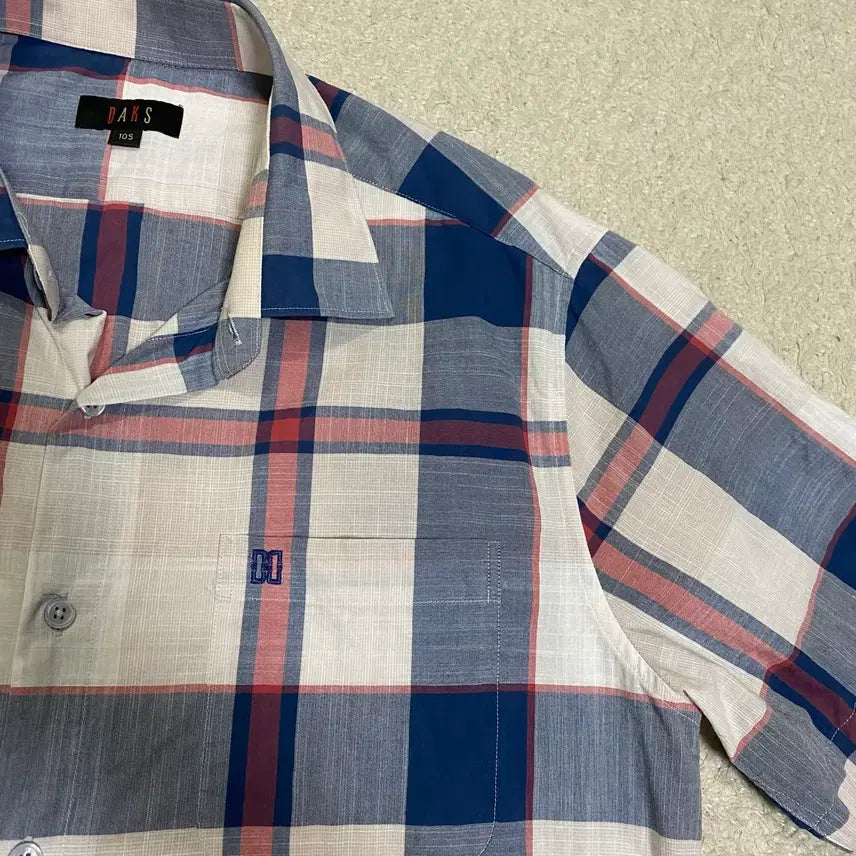 [BUNJANG] Daks Check Short Sleeve Shirt (Size 105) / 닥스 체크 반팔 셔츠 105