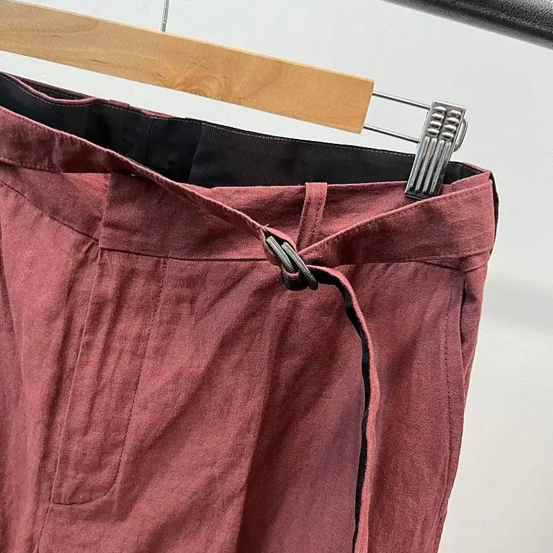 [BUNJANG] Lanvin Burgundy Belted Pants / 33-34) 랑방 버건디 벨티드 팬츠
