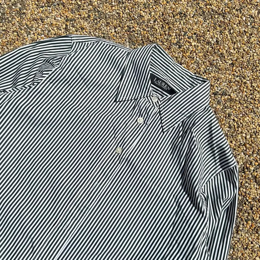 [BUNJANG] Polo Ralph Lauren Black White Stripe Shirt XS / 폴로(POLO RalphLauren) 블랙 화이트 스트라이프 셔츠