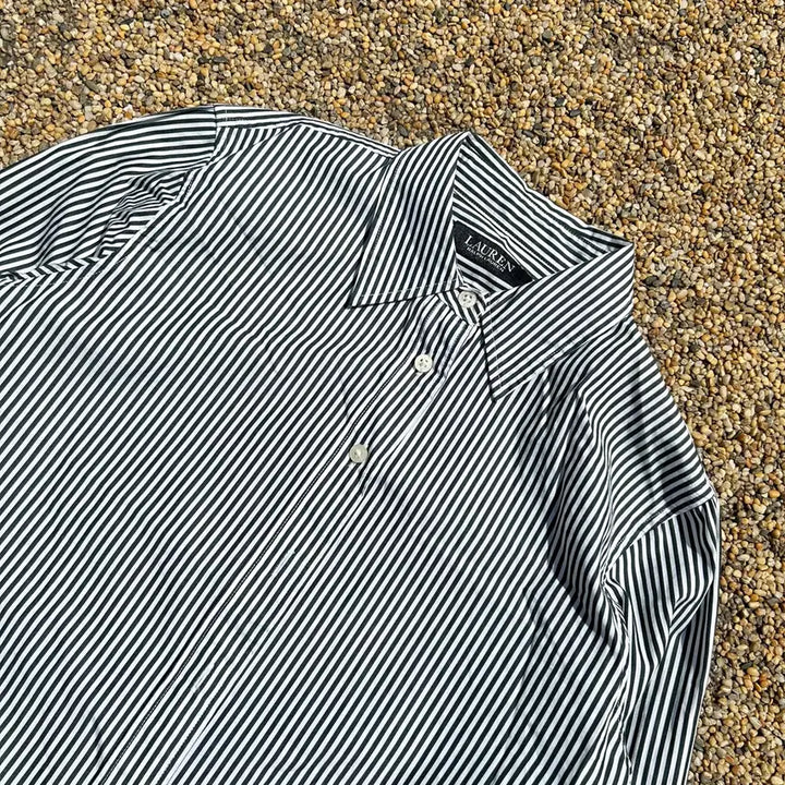 [BUNJANG] Polo Ralph Lauren Black White Stripe Shirt XS / 폴로(POLO RalphLauren) 블랙 화이트 스트라이프 셔츠