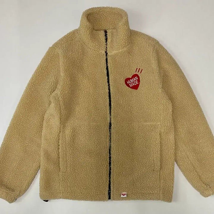 [BUNJANG] Human Made Fleece Jacket Beige / 휴먼메이드 뽀글이 플리스 자켓 베이지