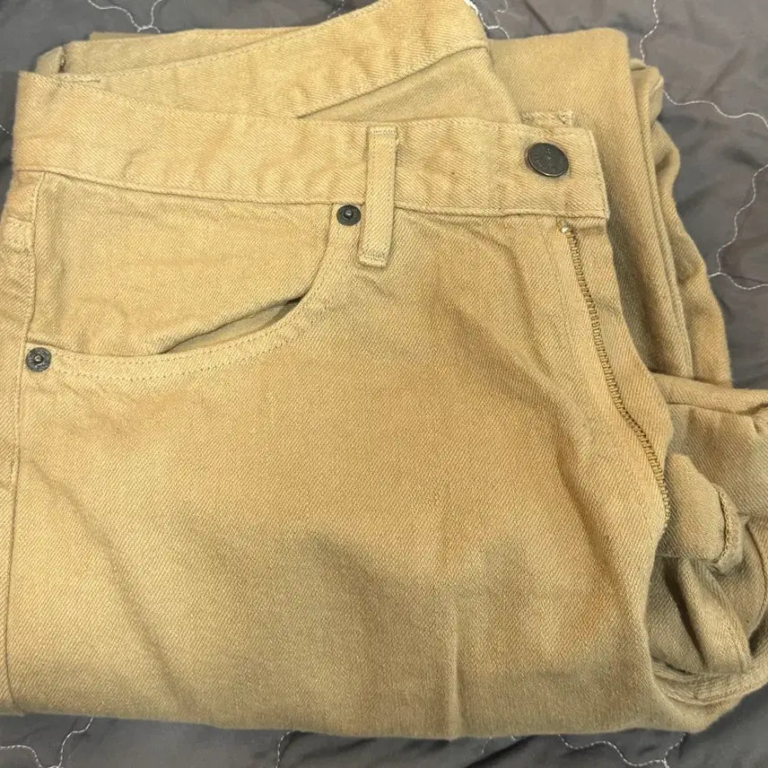 [BUNJANG] Auralee Botanical Dyed Selvedge Denim Pants Natural Brown / 오라리 보타니컬 다이드 셀비지 데님 팬츠