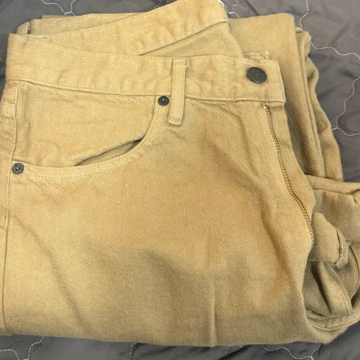 [BUNJANG] Auralee Botanical Dyed Selvedge Denim Pants Natural Brown / 오라리 보타니컬 다이드 셀비지 데님 팬츠