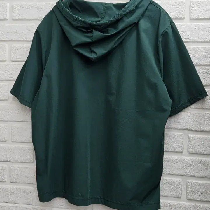[BUNJANG] Dark Green Hooded Short Sleeve T-Shirt / A4408  후드 반팔 티셔츠