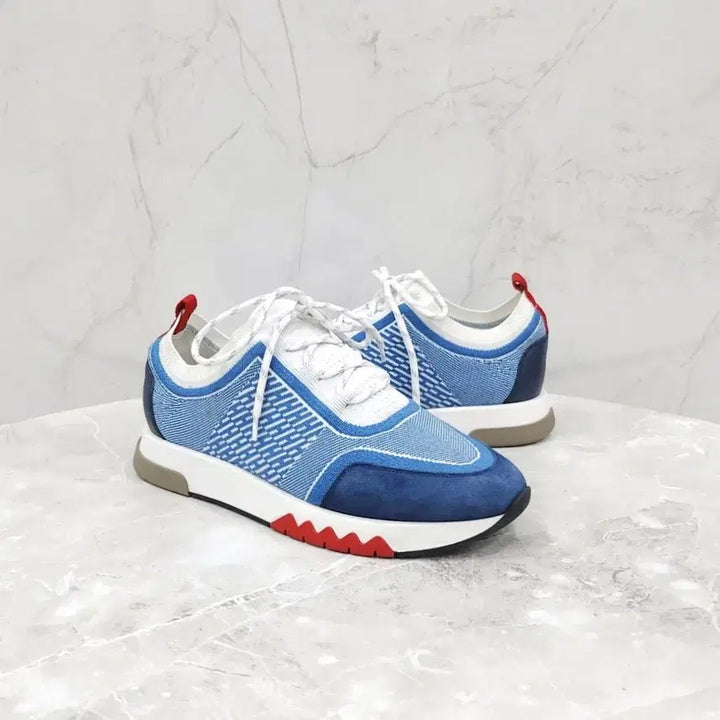 [BUNJANG] Hermès Addict Sneakers Blanc / Blue Jean 39.5 / 39.5 / 에르메스 어딕트 스니커즈 블루진