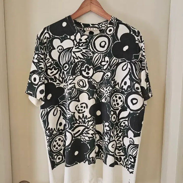 [BUNJANG] Marni Flower Pattern Short Sleeve T-Shirt Size 52 / [정품] 마르니 플라워 패턴 반팔 티셔츠 52
