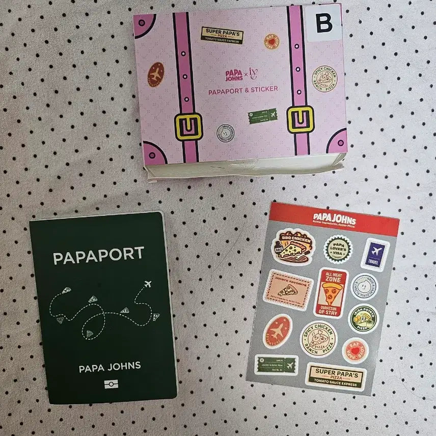 [BUNJANG] IVE Papa Johns B Set Passport &amp; Stickers / 파파존스 아이브 B세트 여권&amp;스티커