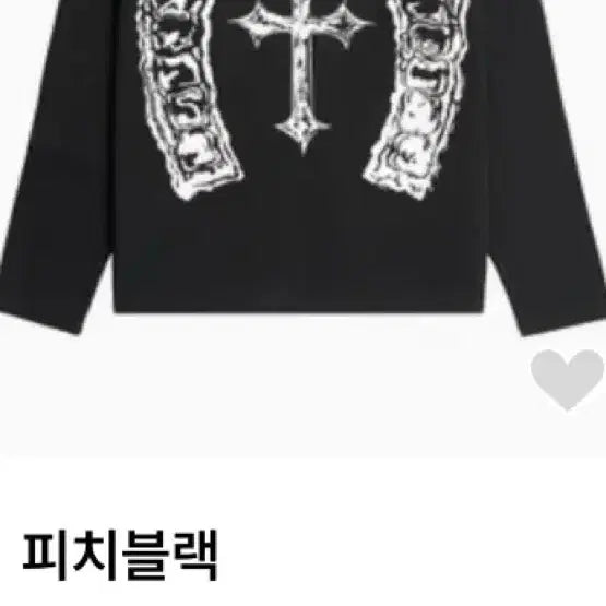 [BUNJANG] Peach Black Cross Washing Long Sleeve T-Shirt Black / [새상품]피치블랙 크로스 워싱 긴팔티 블랙