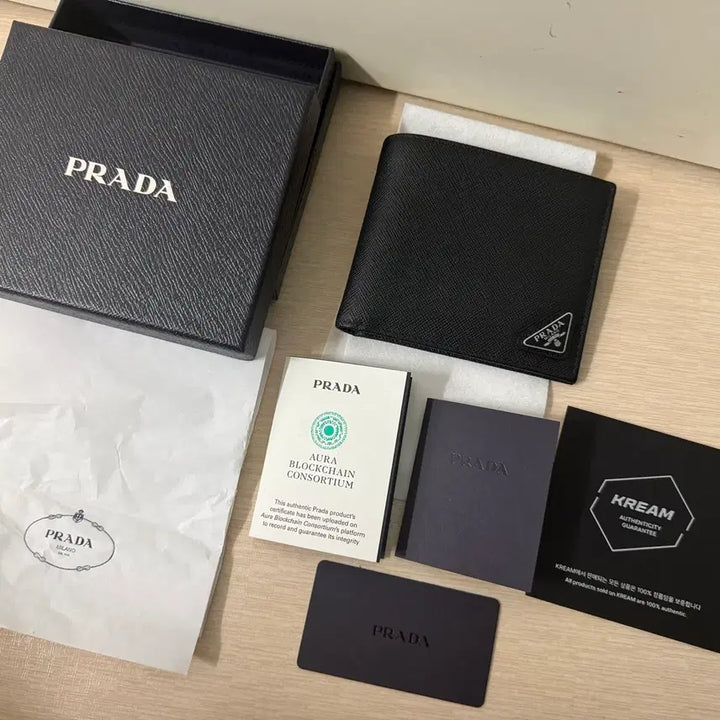 [BUNJANG] Prada Saffiano Wallet Black / [S급/풀구성] 프라다 사피아노 반지갑 블랙
