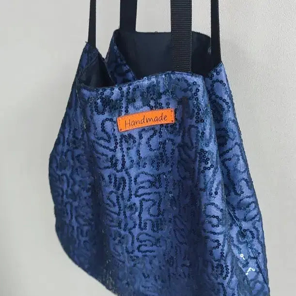 [BUNJANG] Blue Sequin Double-Sided Eco Bag / 블루 스팽글양면에코백